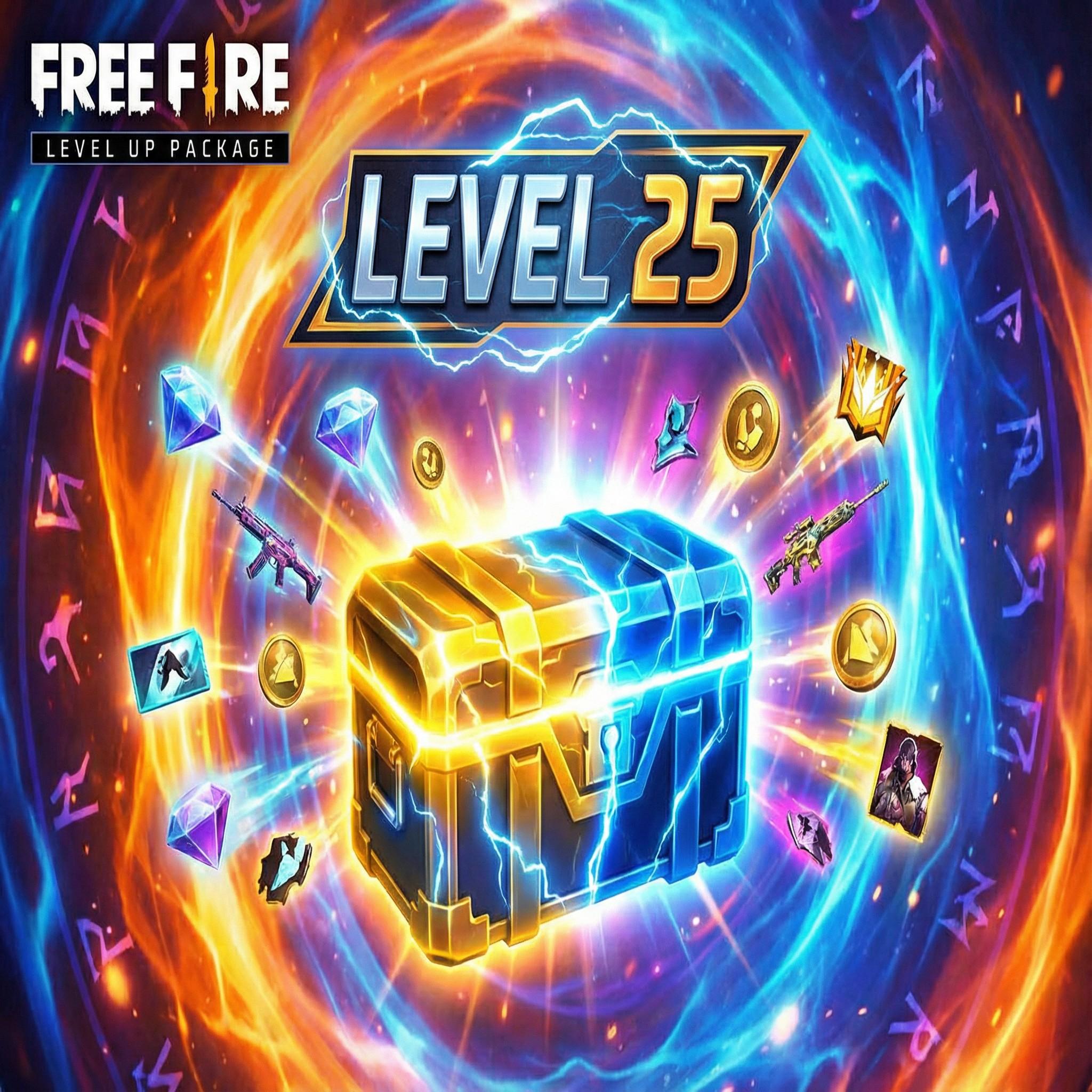 Level UP Package - Level 25 - (1 Time Only Purchese) - Free Fire