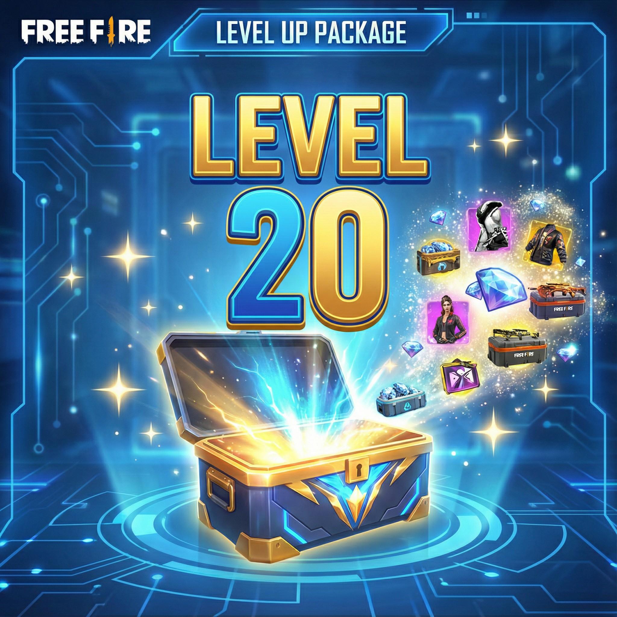 Level UP Package - Level 20 - (1 Time Only Purchese) - Free Fire