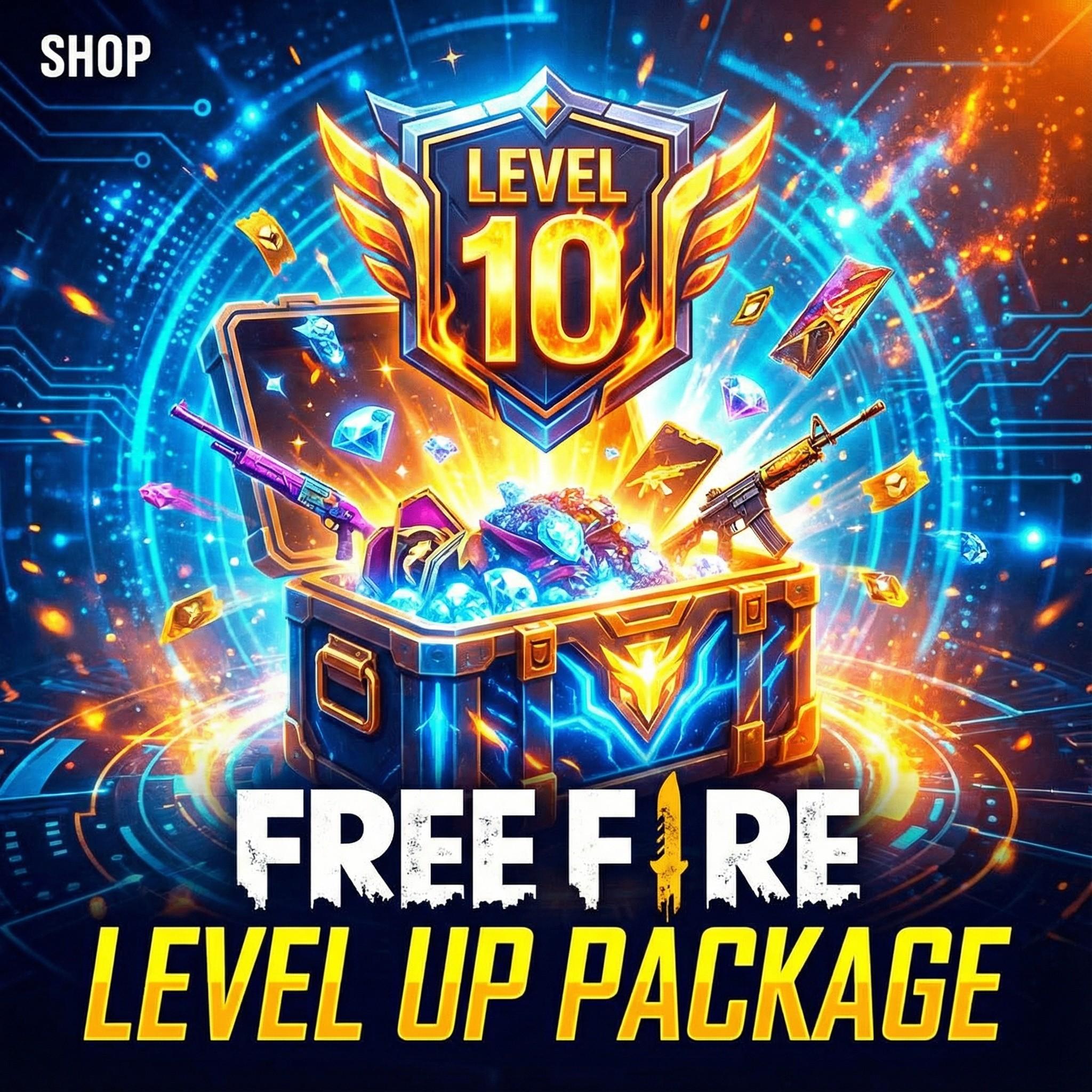 Level UP Package - Level 10 - (1 Time Only Purchese) - Free Fire